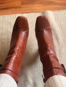 Lulu&amp;Sky High Ankle Buckle Boots