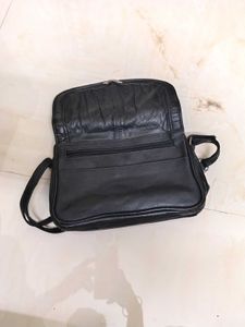 Vintage Black Leather Shoulder Bag