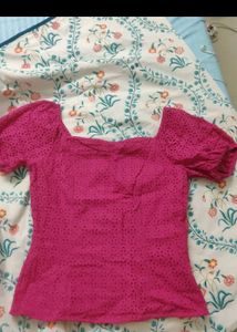 Pink Schiffli Top