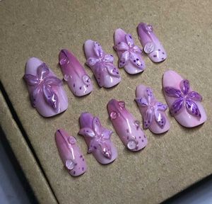 Lavender Flora Press On Nails