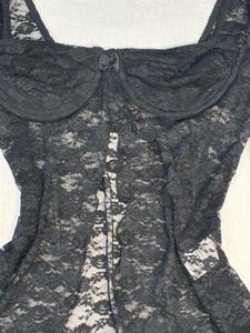 Y2k split lace top for women