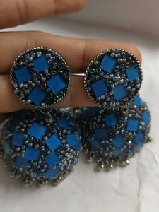Blue Jhumka Earrings