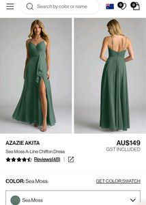 Elegant Green Azazie Maxi Dress(A10)