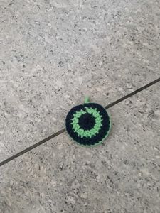 Crochet Coaster - Green & Navy