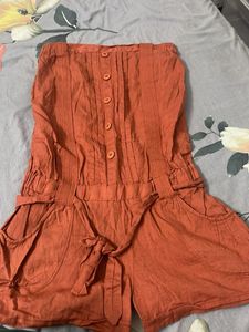 Cute Orange Tube Romper
