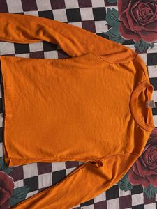 Orange Ribbed Long Sleeve