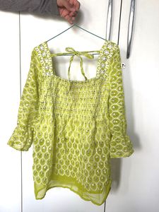 Green Embroidered Top