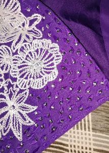 Purple Embroidered Dupatta