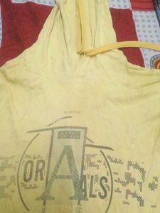 Yellow Graphic Print Hoodie