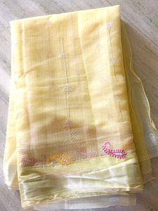 Lemon Yellow Saree