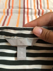 White And Black Striped H&amp;M Shirt