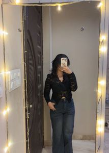 Black Lace Net Top- SIZE-28-36.NOT WORN EVEN ONCE