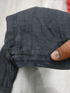 Grey velvet high waist pants