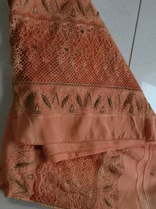 Crepe Orange Saree