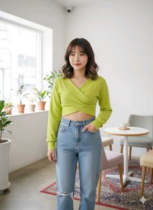 Green Crop Top - Trendy Style