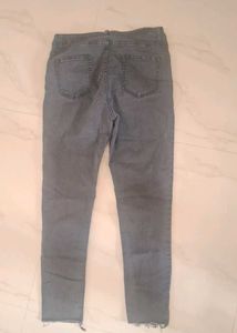 Ripped Gray Wash Jeans