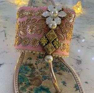 Embroidered Wedge Heel Sandals