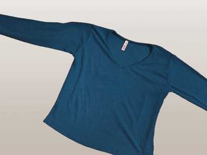 Teal Green V Neck Top