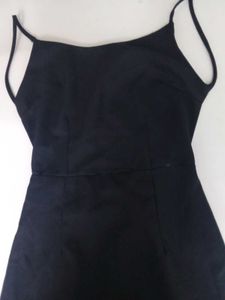 Black Backless Slip Dress