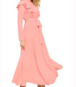 Midnight Sky Women&#39;s Long Sleeve Ruffle Maxi Dress