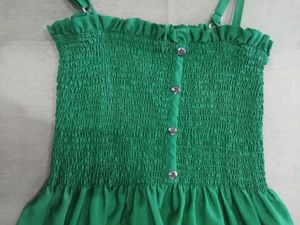 Green Stretchable Straped Dress