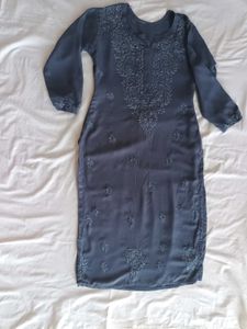Mulmul Chikankari Handwork Kurta