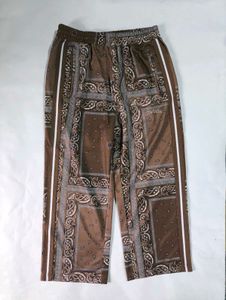 Unique Women's Bandana Print Brown Trousers