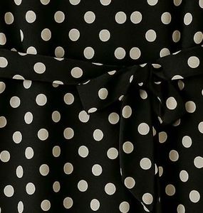 Retro Charm: Black/white Polka Dot Boat Neck Dress