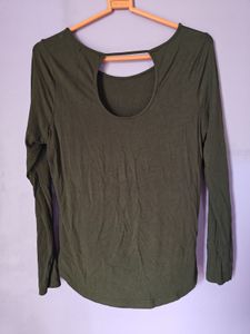 Olive Green Long Sleeve Top