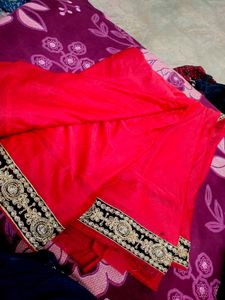 Beautiful Red colour chiffon saree