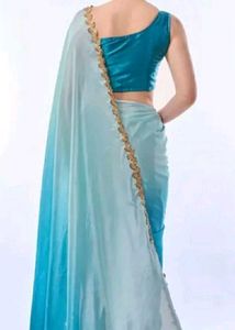 BRAND NEW DESIGNER SAREE WITH ATTACH BLOUSE PIECE