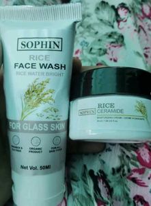 SOPHiN Rice Face Wash and ceramide cream