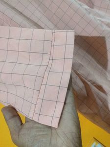 Pink Plaid 3/4 Sleeve Button-Down