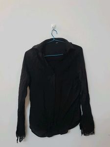 Elegant Black Laced Shirt