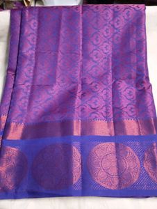 Purple &amp; Blue Silk Saree