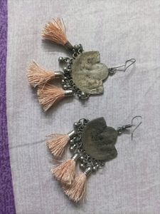 Pink Tassel Earrings