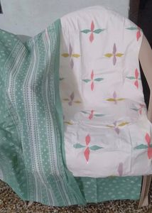 Embroidered White Pure Cotton Suit
