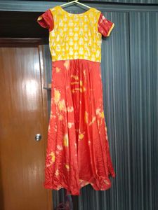 Red &amp; Yellow Ethnic Dress 36 bust length 50