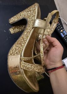 Gold Glittery Flats