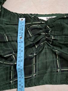 Green Plaid Crop Top