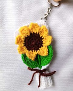Sunflower Crochet Keychain🌻