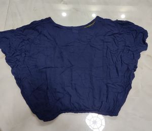 Blue Embroiled Tunic Top