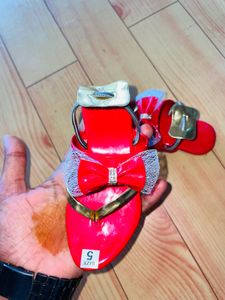 Red Bow Sandals - Size 5