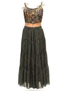 Tiered Floral Skirt