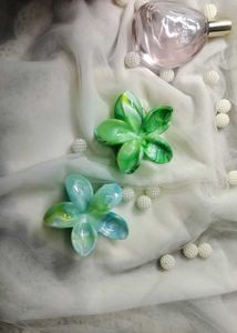Green Flower Hair Claw Clip-1pc