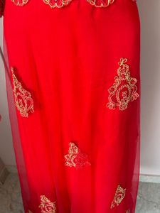 Red Premium Off Shoulder Gown
