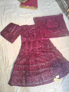 Maroon Embellished Lehenga Choli Set