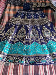 Navy blue women's beautiful lahenga For Party