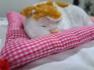 Realistic Sleeping Cat Plush Toy