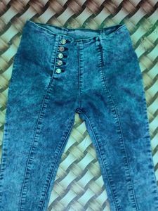 High-Waisted Denim Jeans